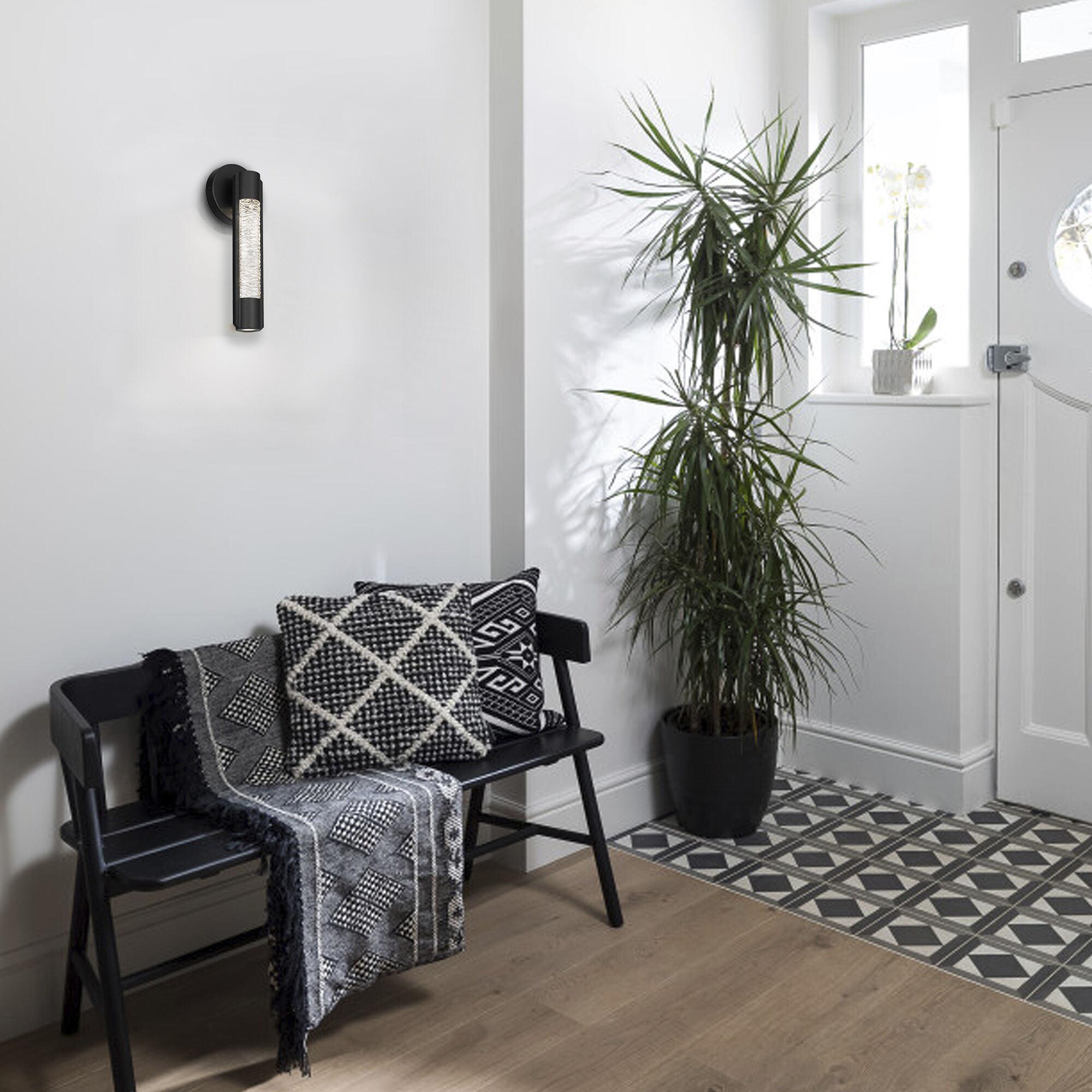 Tig LED 14 inch Sand Black Outdoor Wall Sconce